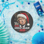 Neues Jahr wieder großartig 2025 Trump am Neuen Ab Pappteller (Party)