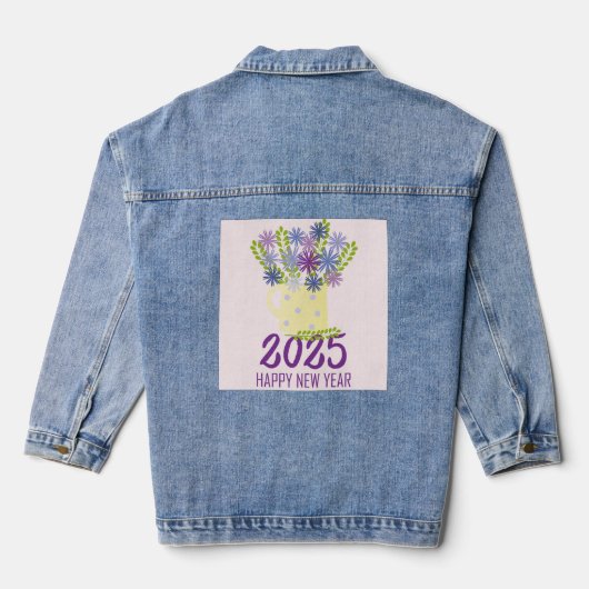Neues Jahr wünscht 2025 Jeansjacke (Rückseite)