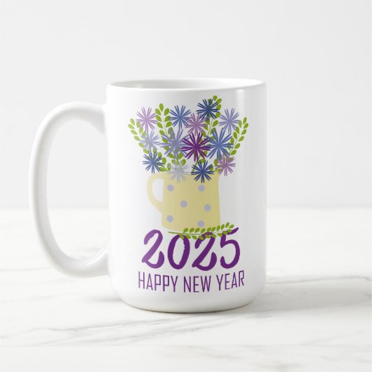 Neues Jahr wünscht 2025 Kaffeetasse (Links)