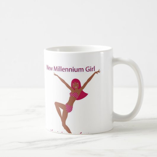 Neues Jahrtausend-Mädchen Brown Kaffeetasse (Rechts)