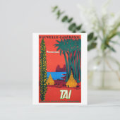 Neues Kaledonia Vintage-Poster wiederhergestellt Postkarte (Stehend Vorderseite)