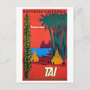 Neues Kaledonia Vintage-Poster wiederhergestellt Postkarte