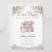 Neues Kapitel Anfängt Buch Floral Baby Dusche Einladung (Vorderseite)