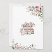 Neues Kapitel Anfängt Buch Floral Baby Dusche Einladung (Rückseite)