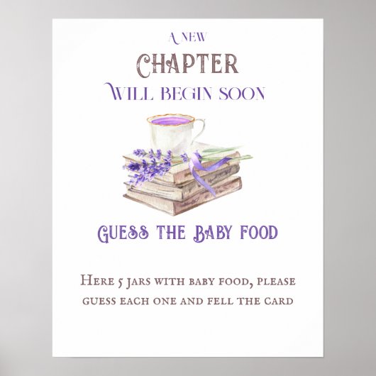 Neues Kapitel Anfängt Buch Ratschläge Baby Shower  Poster (Vorne)