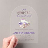 Neues Kapitel Anfängt Lavendel Brunch Babydusche Acryleinladungen (Insitu (Handheld))