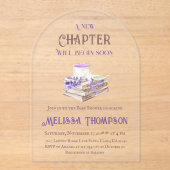 Neues Kapitel Anfängt Lavendel Brunch Babydusche Acryleinladungen (Vorderseite)