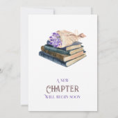 Neues Kapitel Anfängt Lavendel Brunch Babydusche Einladung (Rückseite)