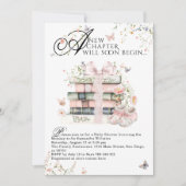 Neues Kapitel Anfängt Wildblume Babymädchen Dusche Einladung (Vorderseite)