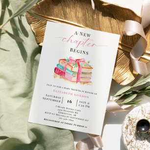 Neues Kapitel Baby Shower Buch Aquarell-Geschichte Einladung