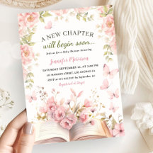 Neues Kapitel Baby Shower Mädchen Rosa Schmetterli