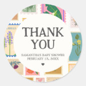 Neues Kapitel Baby Shower Runder Aufkleber (Vorderseite)