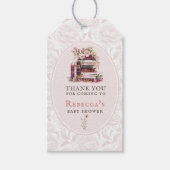 Neues Kapitel Babydusche Aquarell, Blütenperle Geschenkanhänger (Vorderseite)