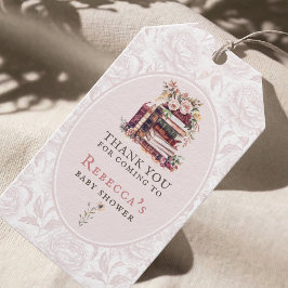 Neues Kapitel Babydusche Aquarell, Blütenperle Geschenkanhänger