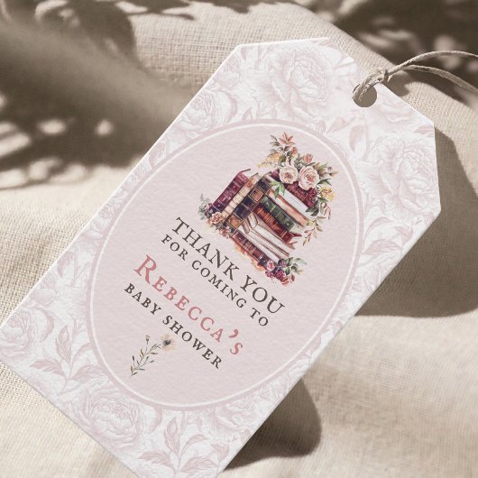 Neues Kapitel Babydusche Aquarell, Blütenperle Geschenkanhänger