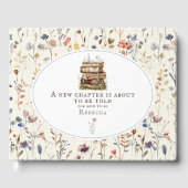 Neues Kapitel Babydusche Wasserfarbe, Wildblume Gästebuch (Vorderseite)