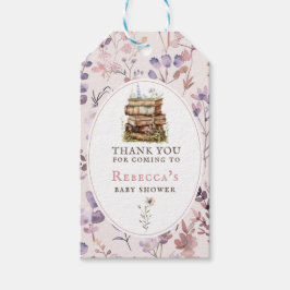 Neues Kapitel Babydusche Wasserfarbe, Wildblume Geschenkanhänger