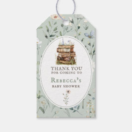 Neues Kapitel Babydusche Wasserfarbe, Wildblume Geschenkanhänger