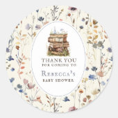 Neues Kapitel Babydusche Wasserfarbe, Wildblume Runder Aufkleber (Vorderseite)