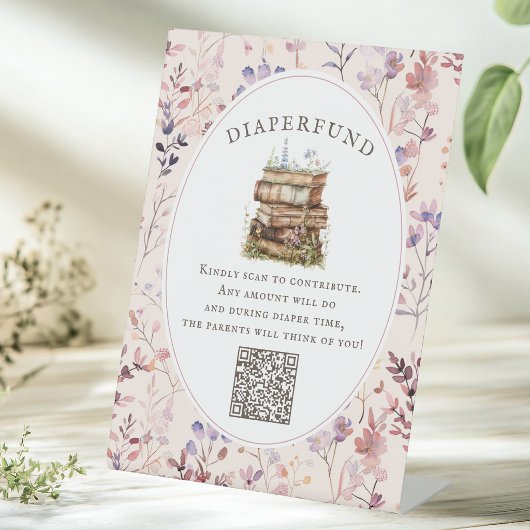 Neues Kapitel Babydusche Wildblume diaperture Sockelschild