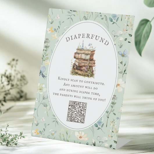 Neues Kapitel Babydusche Wildblume diaperture Sockelschild