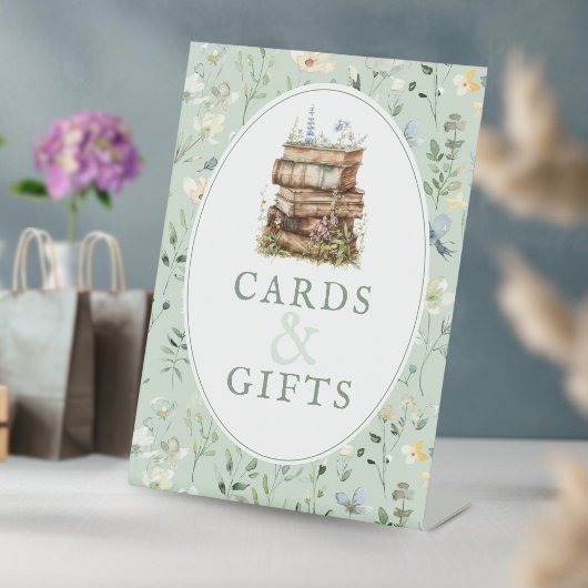 Neues Kapitel Babydusche Wildblumen & Geschenke Sockelschild