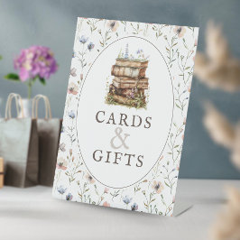 Neues Kapitel Babydusche Wildblumen & Geschenke Sockelschild