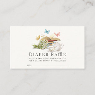 Neues Kapitel Babydusche-Windeln-Raffle-Ticket Begleitkarte