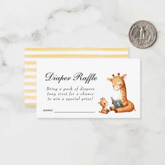 Neues Kapitel Babydusche-Windeln-Raffle-Ticket Mitteilungskarte (Vorderseite/Rückseite Beispiel)