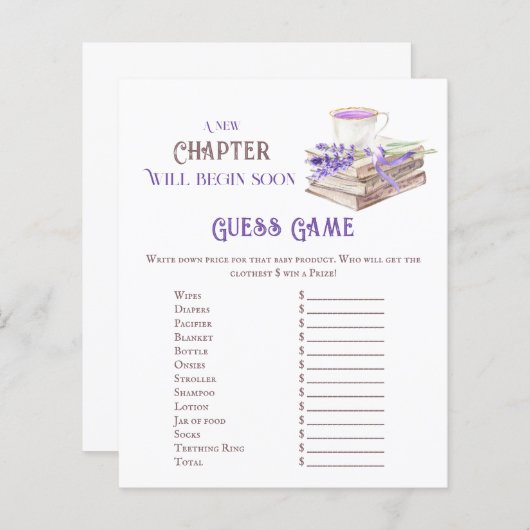 Neues Kapitel Beginnen Lavendel Brunch Baby Shower (Vorne/Hinten)