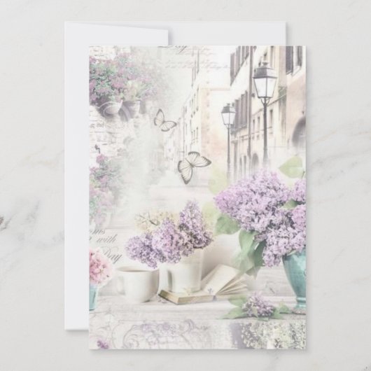 Neues Kapitel Beginnen Lavendel Tea Brunch Babydus Einladung (Rückseite)