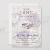 Neues Kapitel Beginnen Lavendel Tea Party Brautpar Einladung (Vorderseite)