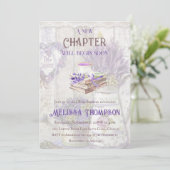 Neues Kapitel Beginnen Lavender Bouquet Baby Dusch Einladung (Stehend Vorderseite)