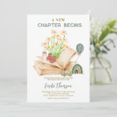 Neues Kapitel Beginnt Babydusche Einladung (Stehend Vorderseite)