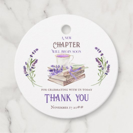 Neues Kapitel Beginnt bald Lavendel Bücher Kinderd Geschenkanhänger (Vorderseite)