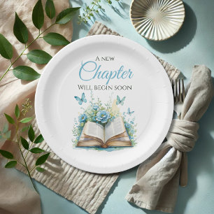 Neues Kapitel Beginnt Blaues Jungen Brunch Buch Ba Pappteller