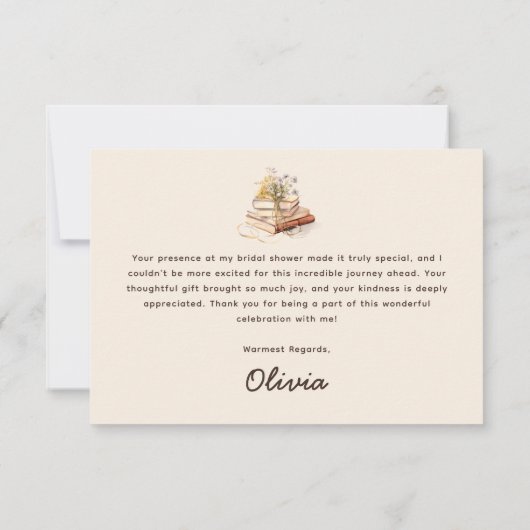 Neues Kapitel beginnt Brautparty Dankeskarte (Rückseite)