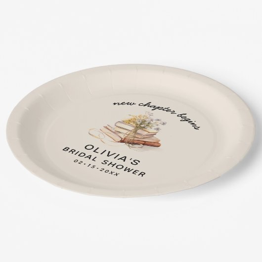 Neues Kapitel beginnt Brautparty Pappteller (Schrägansicht)