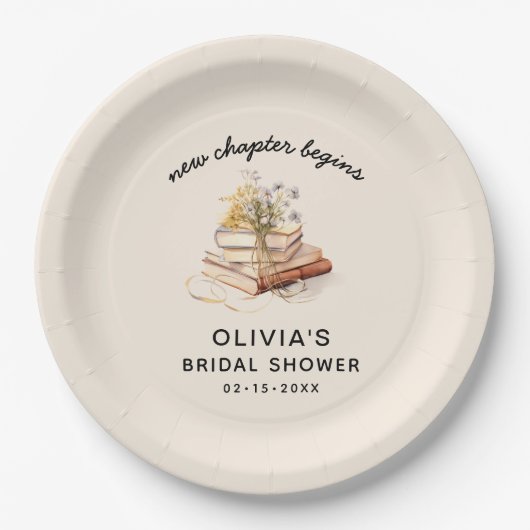 Neues Kapitel beginnt Brautparty Pappteller (Vorderseite)