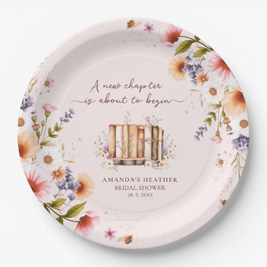 Neues Kapitel Beginnt Brautparty-Party Pappteller (Vorderseite)