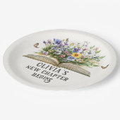 Neues Kapitel beginnt Buch Baby Shower Paper Telle Pappteller (Schrägansicht)