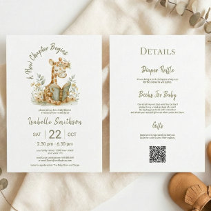 Neues Kapitel beginnt Buch Baby Shower QR Code Einladung