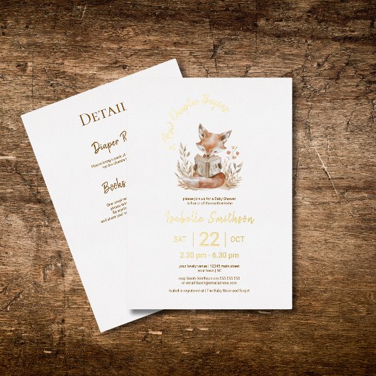 Neues Kapitel beginnt Buch Baby Shower QR Code Folieneinladung