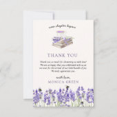 Neues Kapitel beginnt Bücher Lavender Girl Baby Du Dankeskarte (Vorderseite)