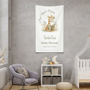 Neues Kapitel beginnt Buchliebender Giraffe  Baby  Banner