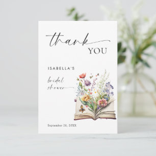 Neues Kapitel beginnt Florales Buch Junggesellinne Dankeskarte