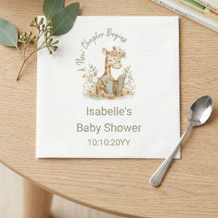 Neues Kapitel beginnt Giraffe-Geschichtenbuch-Baby Serviette