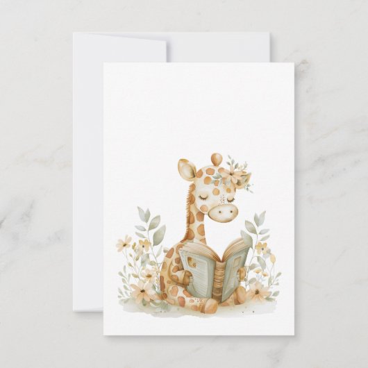 Neues Kapitel beginnt Giraffe Storybook Kinderdusc Dankeskarte (Rückseite)