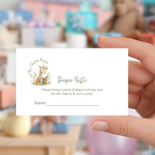 Neues Kapitel Beginnt Giraffe Windel Raffle Ticket Begleitkarte