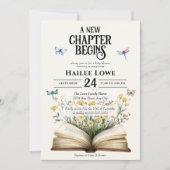 Neues Kapitel Beginnt Kinderdusche Vintage Wildblu Einladung (Vorderseite)